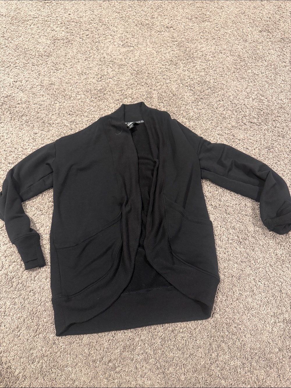 Athleta Girl Black Open Drape Cardigan. EUC